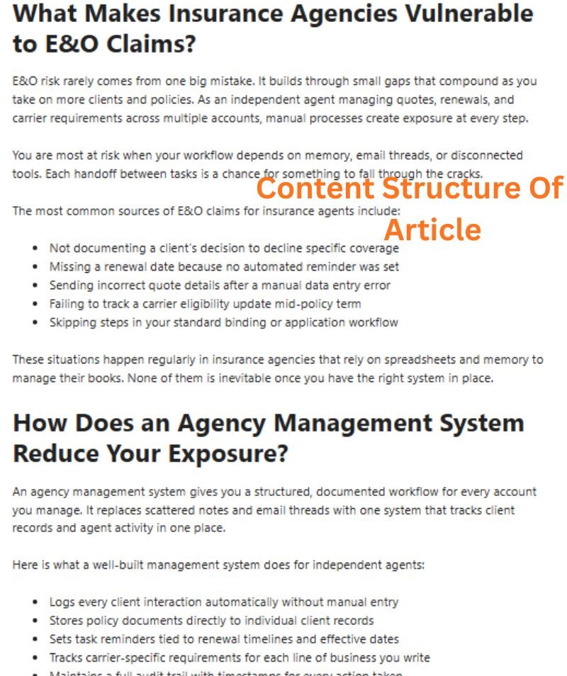 Content Structure Of An Article
